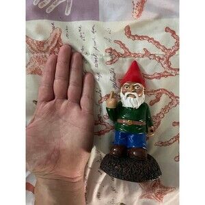 Funny Gnome Flicking Off Middle Finger Angry Humor 6" Inches